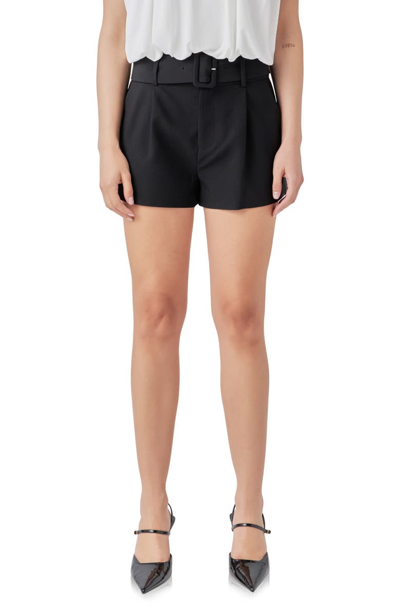 Endless Rose Belted Shorts, Main, color, Black