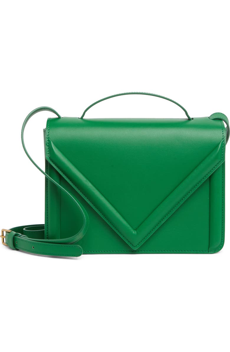 Mansur Gavriel M Frame Leather Shoulder Bag, Main, color, Grass
