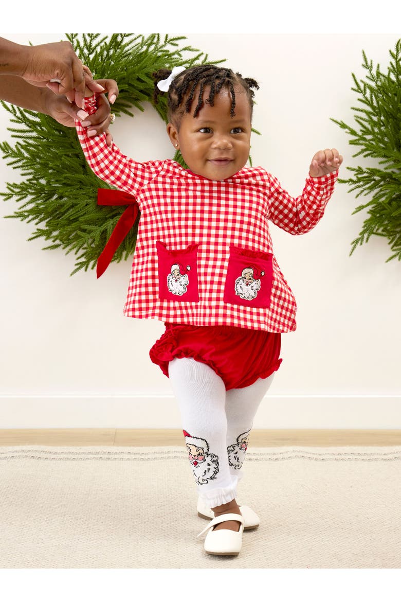 Knit Long Sleeve Applique Pocket Swing Set, Alternate, color, Red & White Gingham
