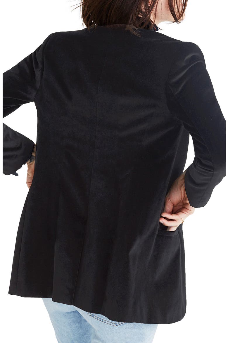 Lauren Velvet Blazer, Alternate, color, TRUE BLACK