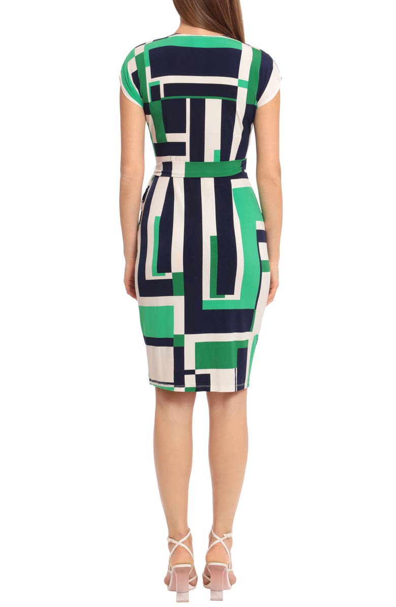 Maggy London Geometric Print Faux Wrap Dress, Alternate, color,