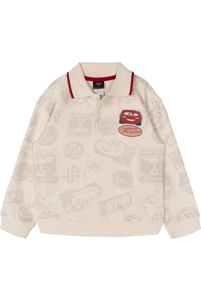 Cars Lightning McQueen 2-Piece Polo Sweatshirt and Cargo Pants Set, Alternate, color, Ivory Khaki Mcqueen