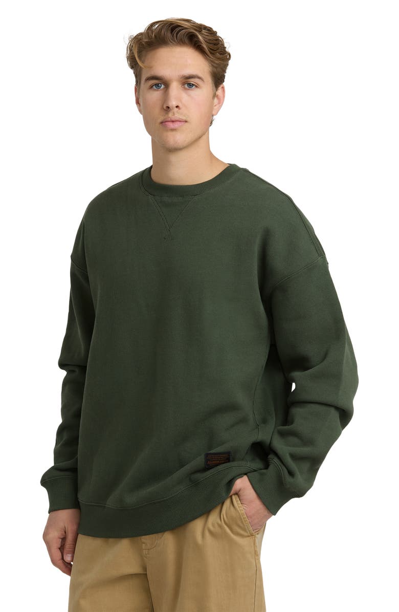 Billabong Fort Garage Crewneck Cotton Blend Sweatshirt, Alternate, color, Olive