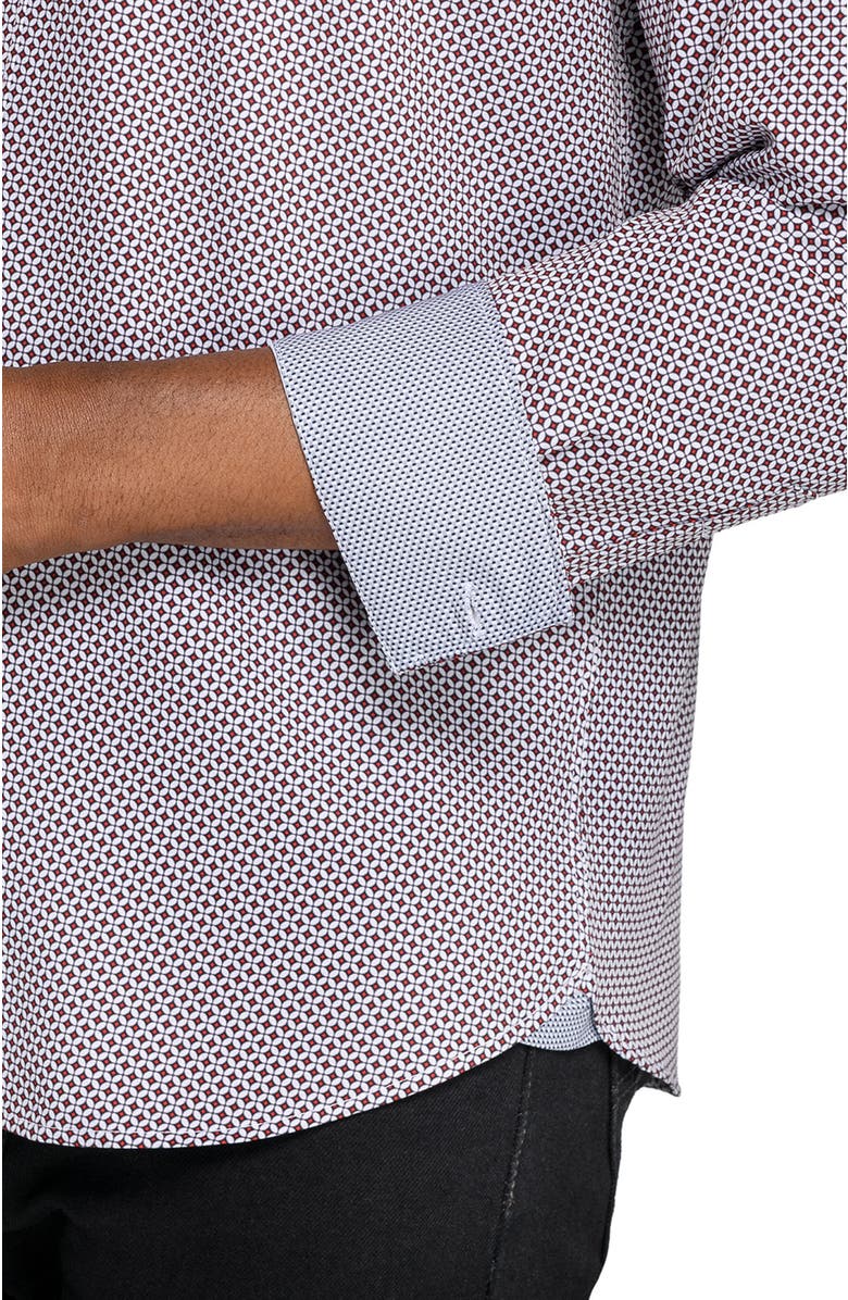 CONSTRUCT Geo Woven Long Sleeve Basic, Alternate, color, White/Red