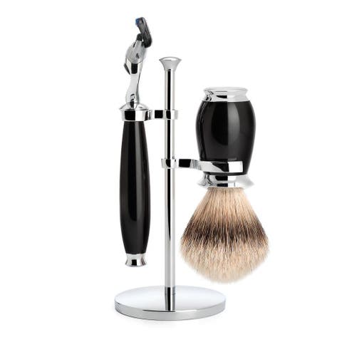 Purist Black 3-Piece Silvertip Badger & Fusion Shaving Set