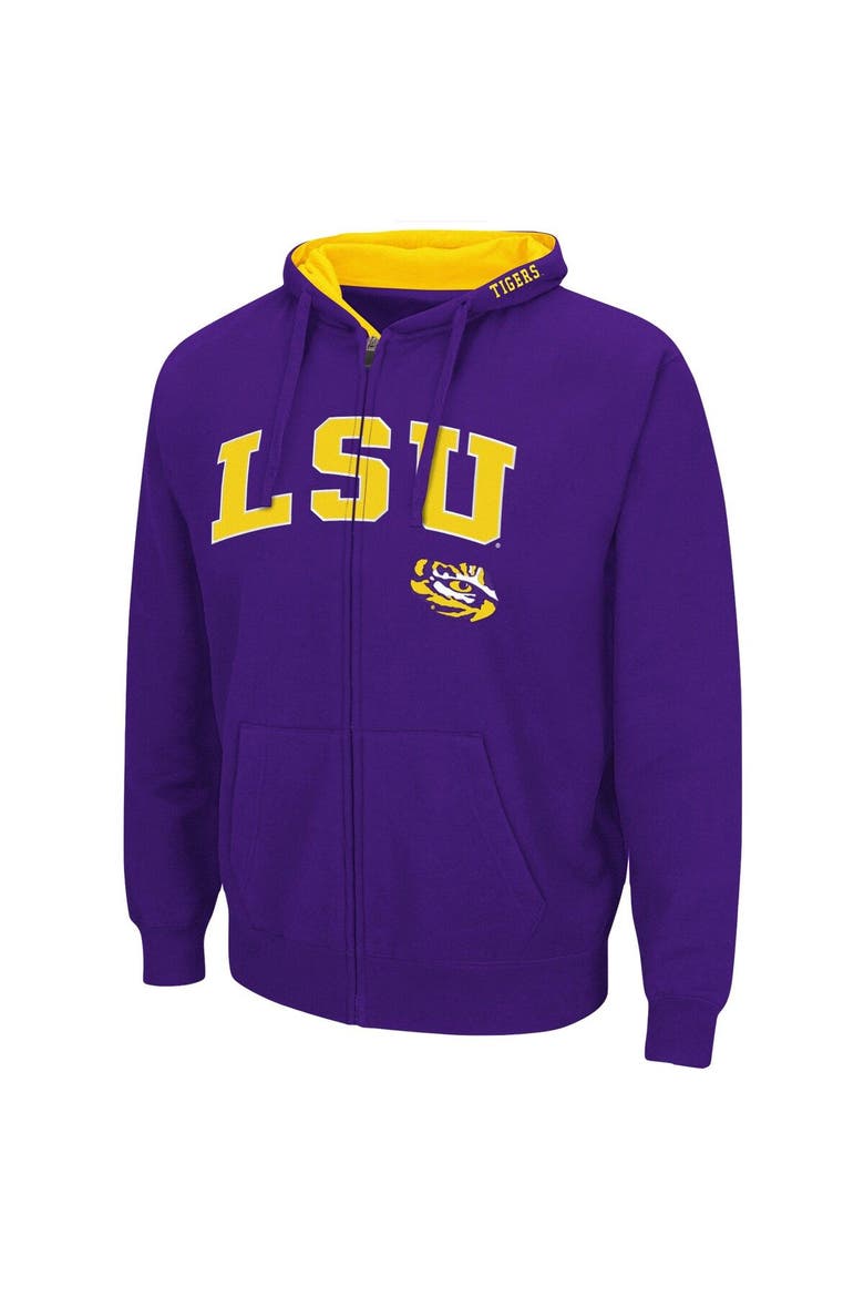 Men's Colosseum Purple LSU Tigers Arch & Logo 3.0 Full-Zip Hoodie, Alternate, color, Purple