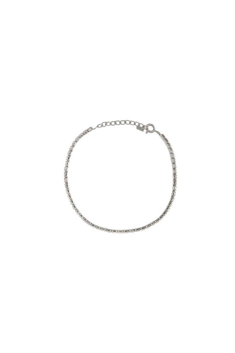 Sterling Silver 18k Gold Plated Cherie Bracelet Minimal Crystal Elegant, Alternate, color, Silver