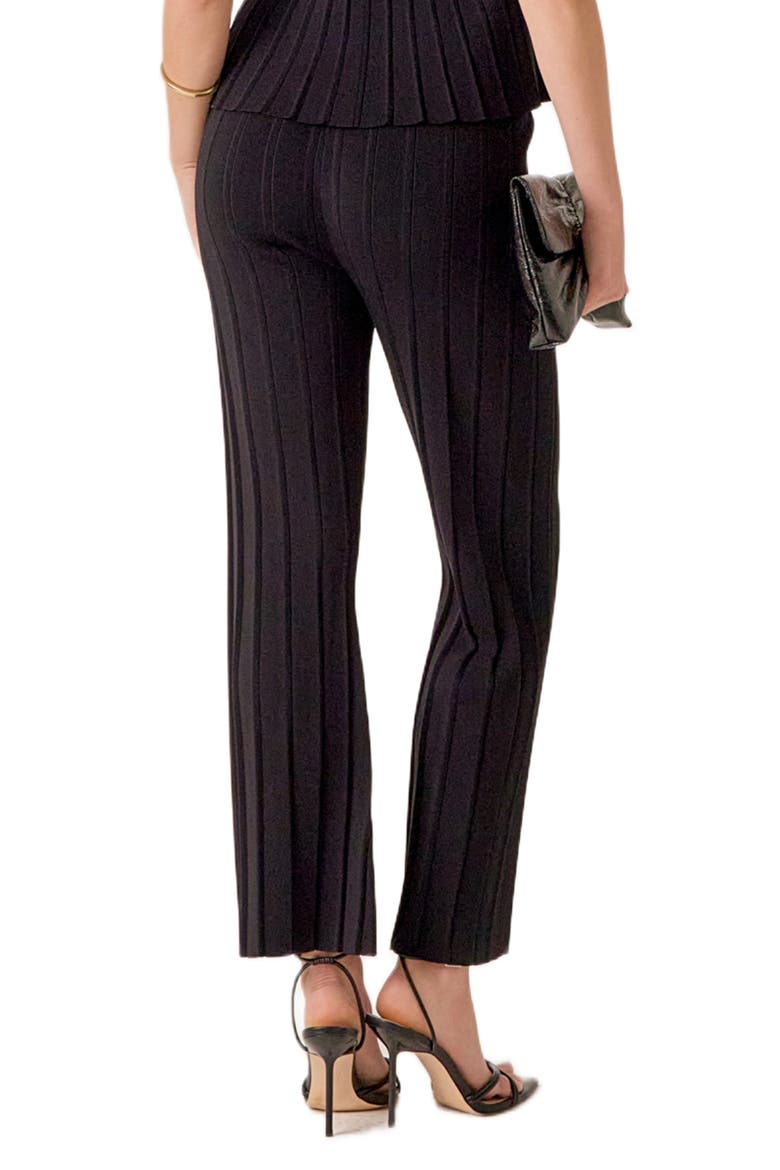 Rib Sweater Pants, Alternate, color, BLACK