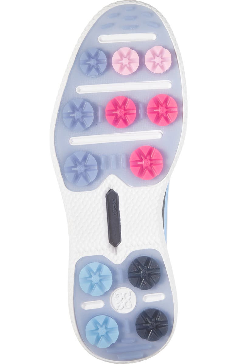 G/FORE Gallivanter Tuxedo Stripe Golf Shoe, Alternate, color, Snow/ Twilight