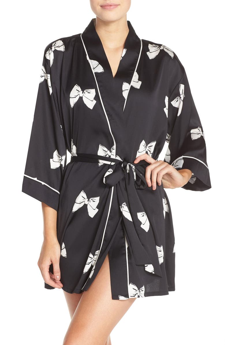 ZDNU KATE SPADE kate spade new york print charmeuse robe, Main, color, 