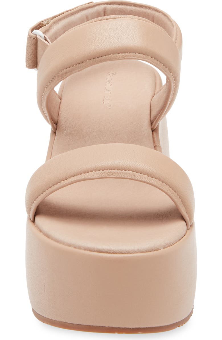 Chocolat Blu Kande Slingback Platform Wedge Sandal, Alternate, color, Beige Leather