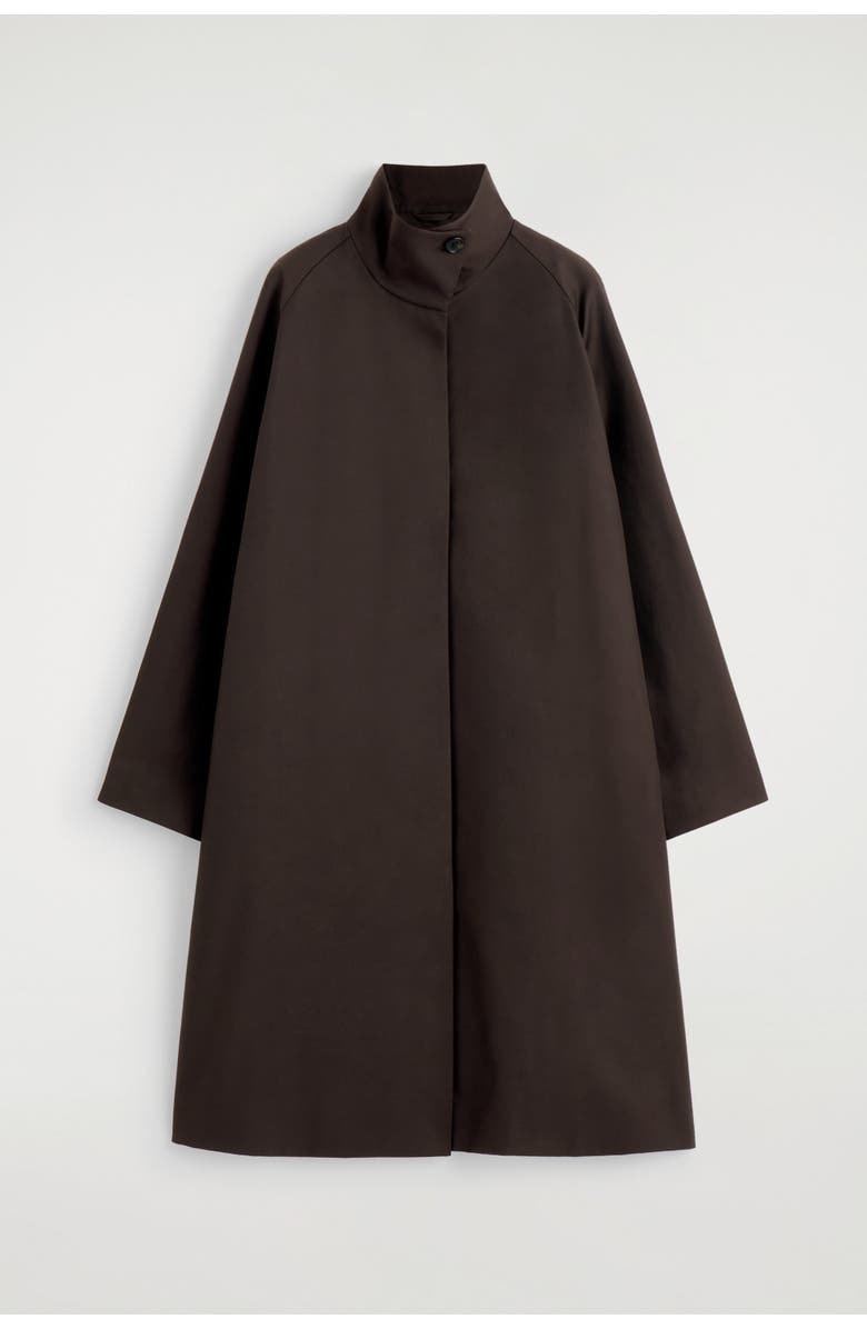 COS Oversized Mock-Neck Coat, Alternate, color, Dark Brown