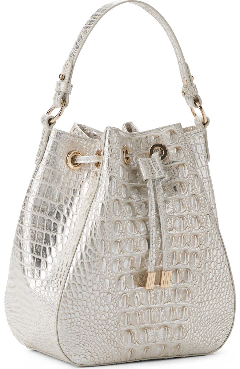Brahmin Melinda Croc Embossed Leather Bucket Bag, Alternate, color,