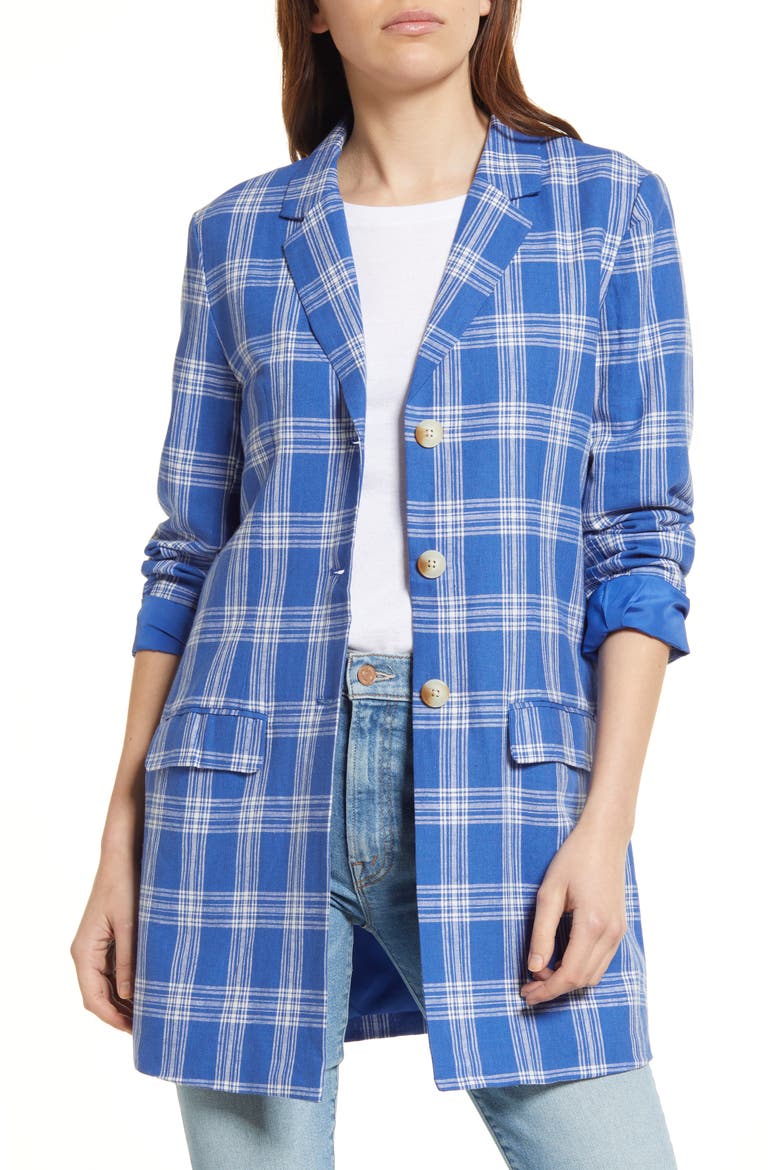 Sweetheart Blazer, Main, color, BLUE/ IVORY