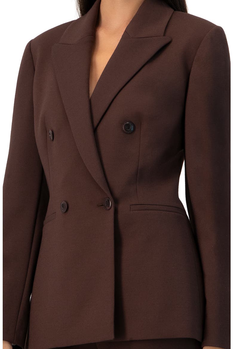 Tailored Double Breasted Blazer, Alternate, color, Brown