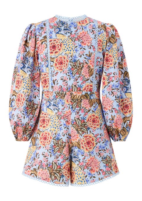 Iliana Sleeve Cotton Romper (Toddler, Little Kid & Big Kid)