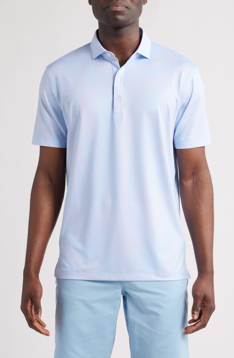 johnnie-O Julio Geo Print PREP-FORMANCE Golf Polo, Main, color, Maliblu