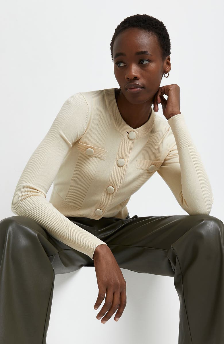 River Island Ribbed Crop Cardigan, Alternate, color,