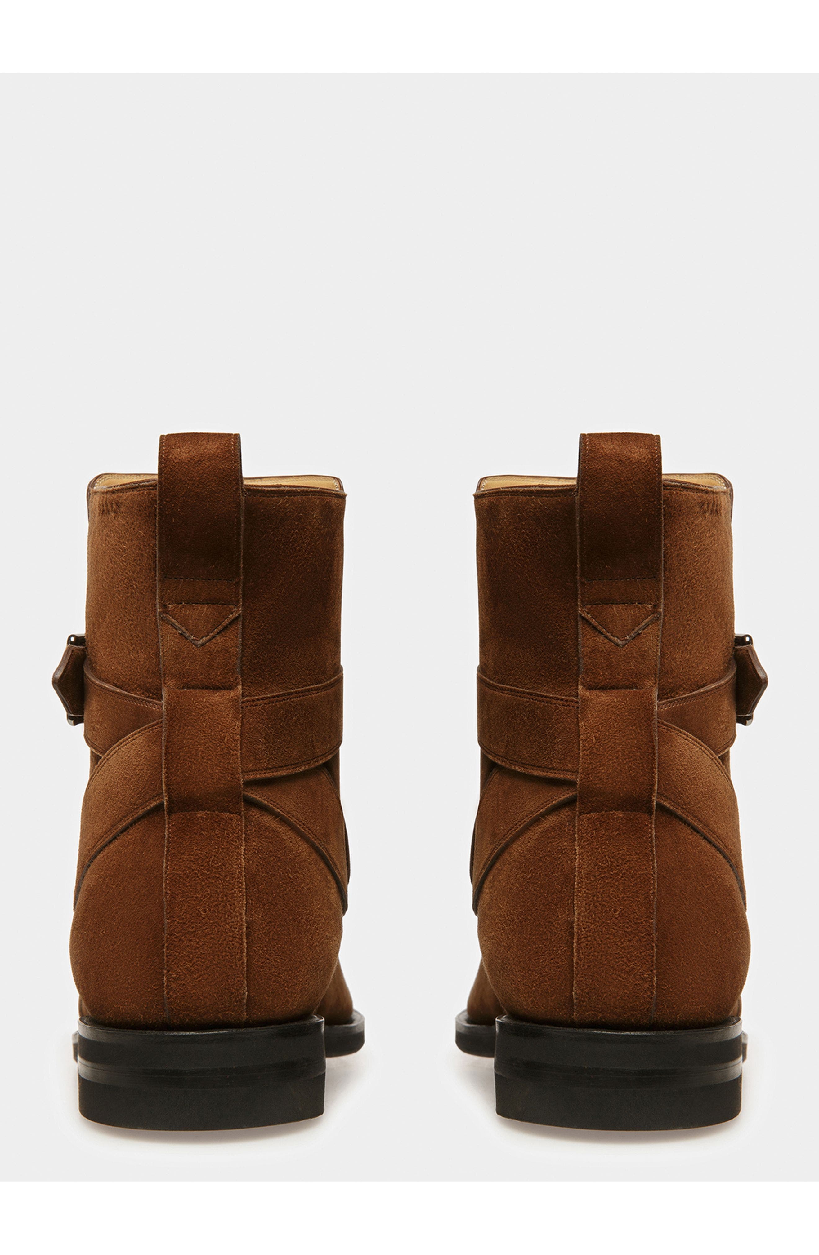 Bally Filly Leather Boots, Alternate, color, Brown