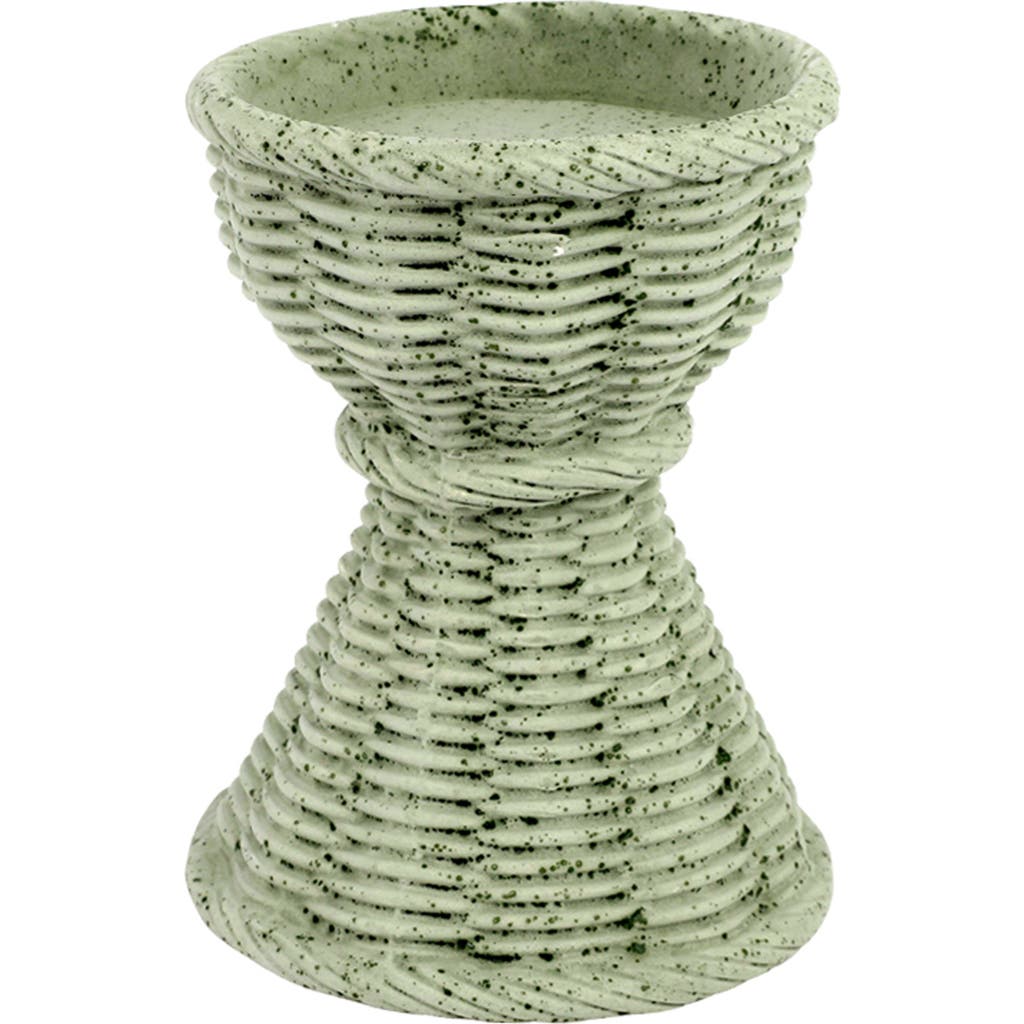 Vietri Casa Gray Short Candle Stick In Green