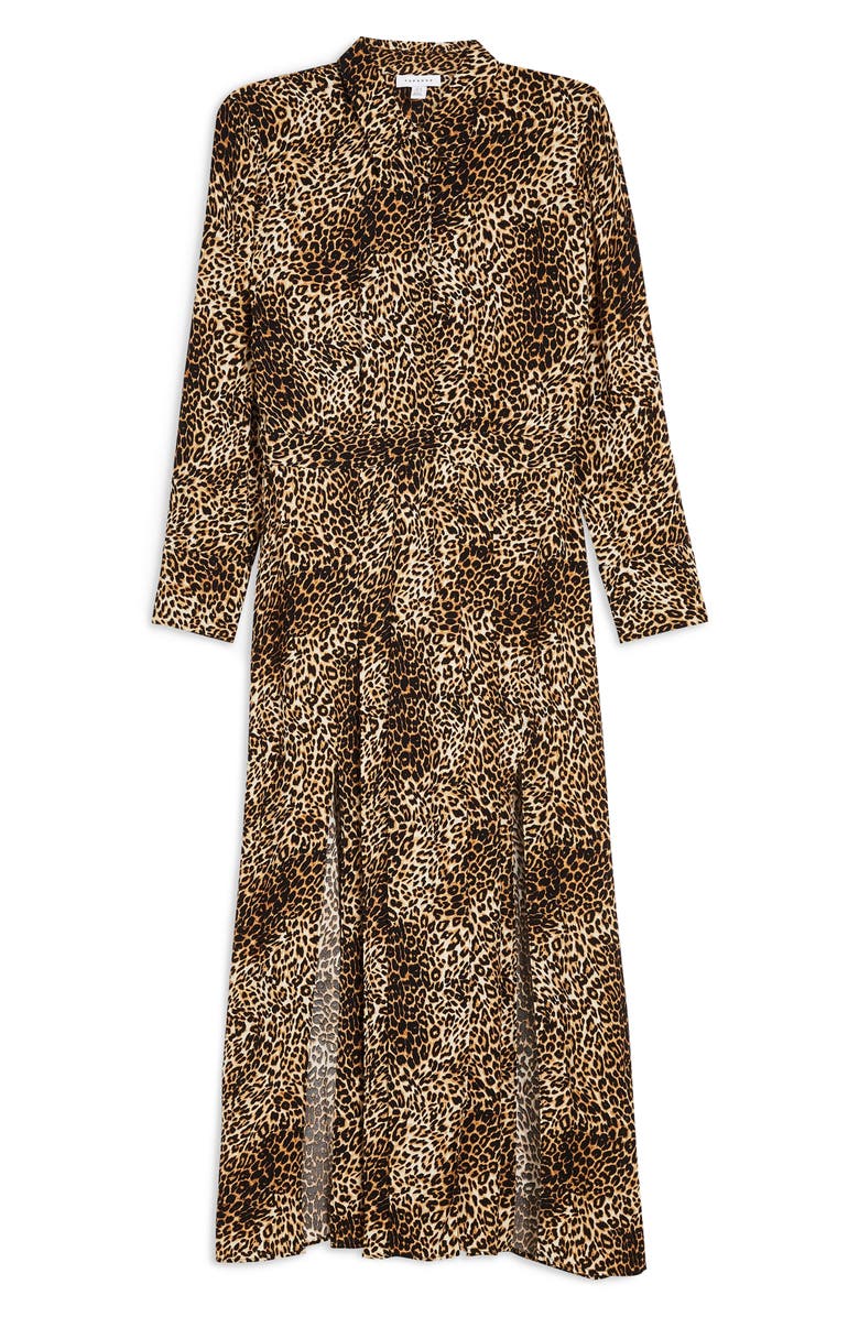 Topshop Print Pleated Shirtdress, Alternate, color, 