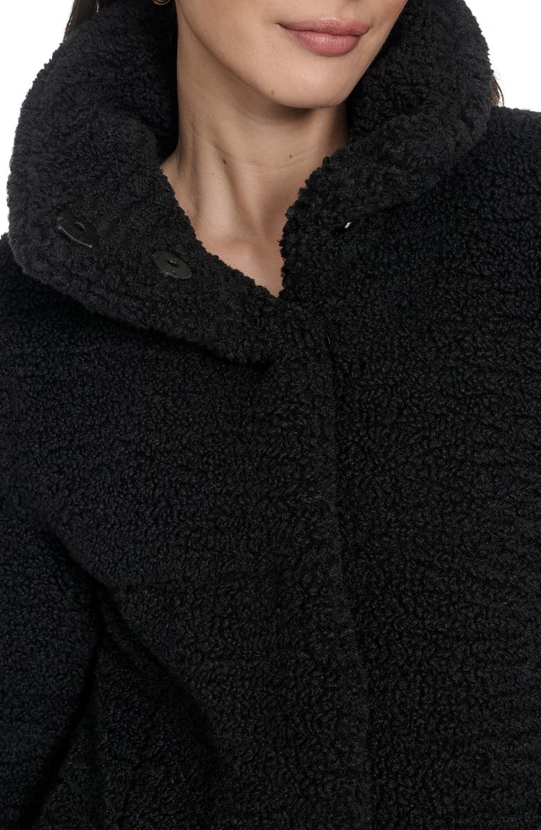 Levi's Quilted Faux Fur Short Teddy Jacket, Alternate, color, Black