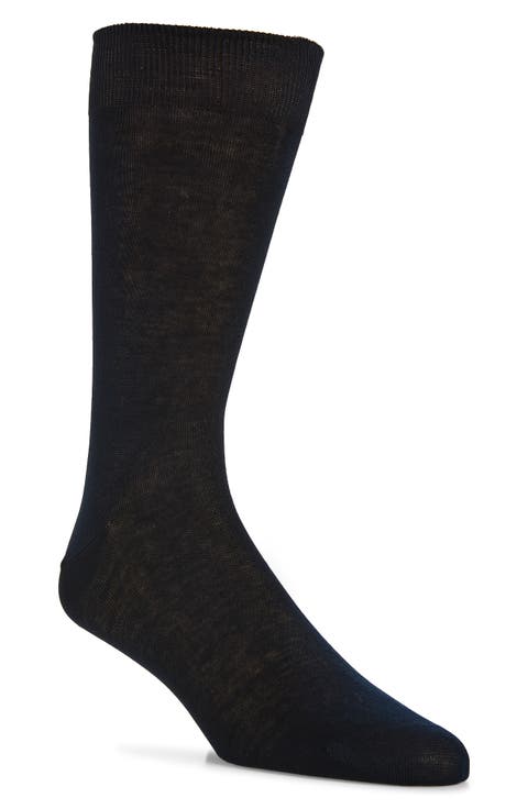 Solid Cotton Dress Socks