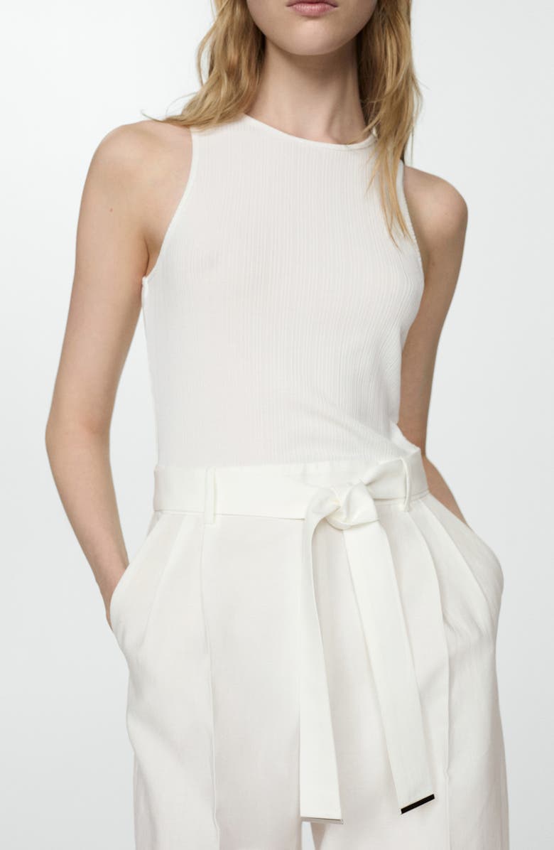 MANGO Sleeveless Belted Jumpsuit, Alternate, color, 