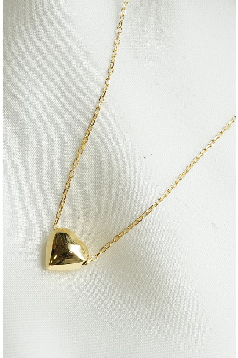Puffy Heart Necklace, Alternate, color, GOLD