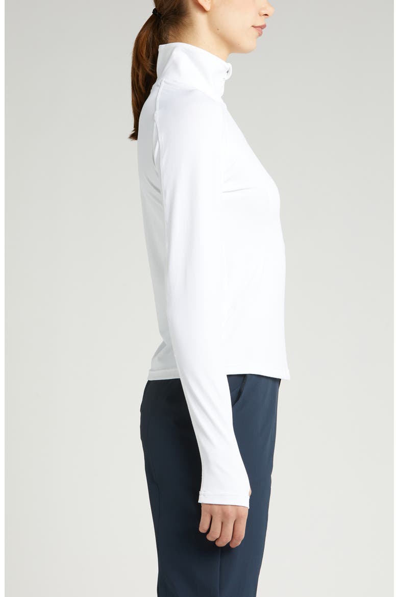Replay Piqué Quarter Zip Top, Alternate, color, WHITE