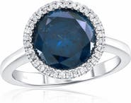 SOUZANA by Suzy Levian 14K Gold Treated Blue Diamond & White Diamond Ring