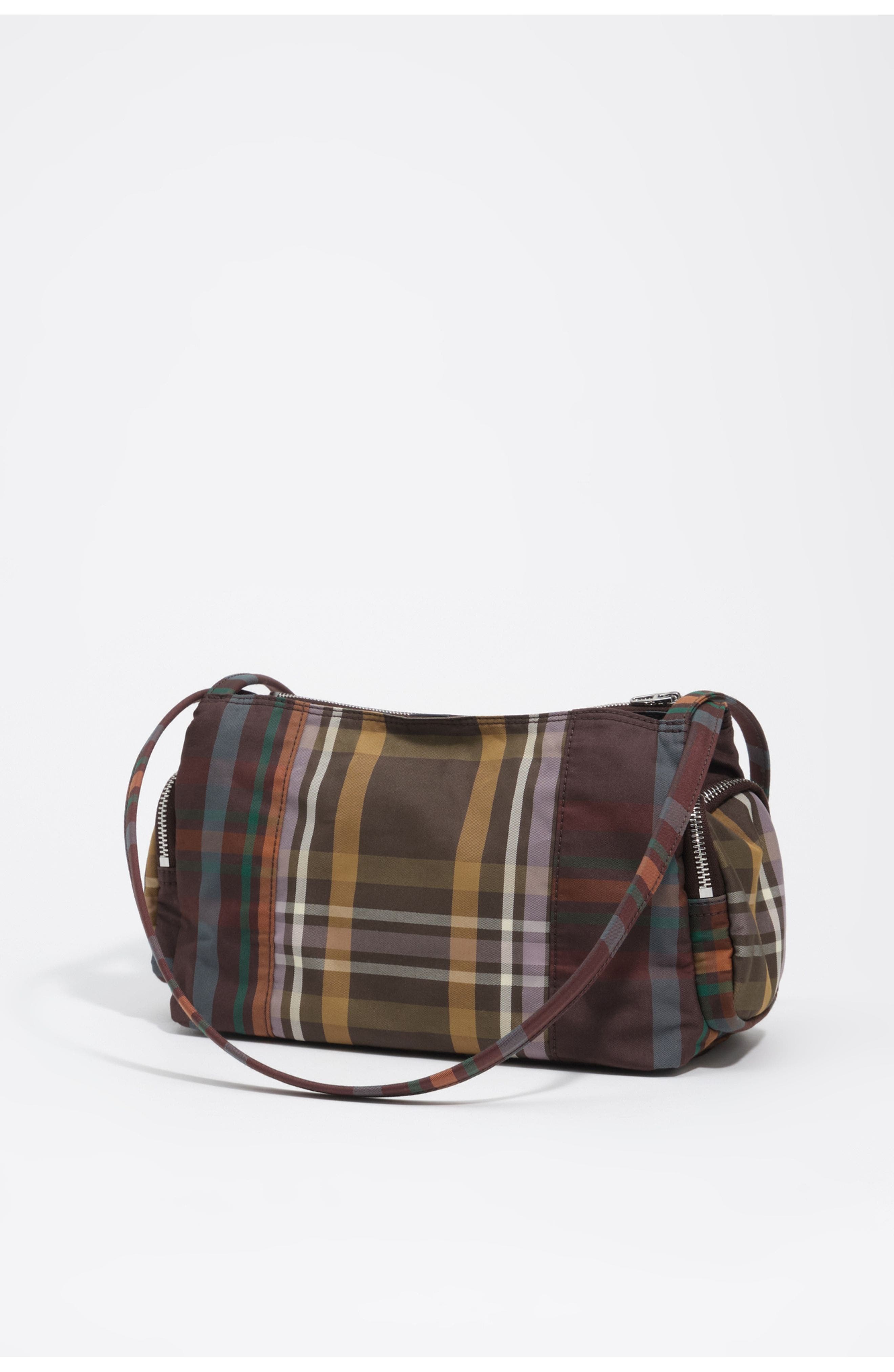Large Tartan Pocket Shoulder Bag, Alternate, color, TARTAN CHOCOLATE GREEN