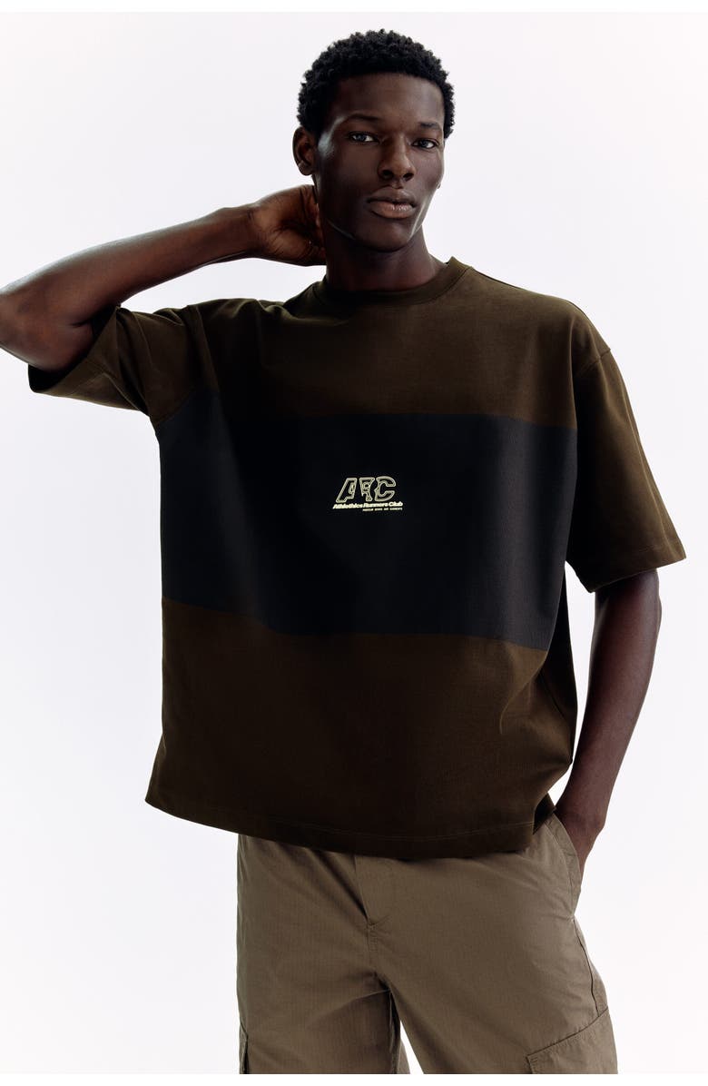 H&M Oversized Fit Printed T-shirt, Alternate, color, Dark Brown/Runners Club