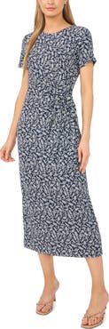Halogen® Side Tie Midi Dress