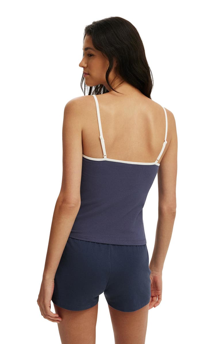 COTTON ON BODY Women's Dreamy Soft Henley Cami, Alternate, color, Steely Blue Coconut Milk