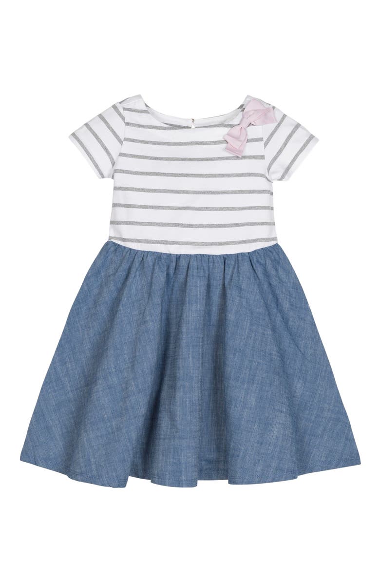 Hope & Henry Girls' Organic Short Sleeve Skater Dress, Kids, Alternate, color, 