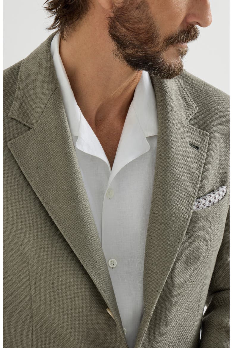 Hopsack deconstructed blazer, Alternate, color, Khaki