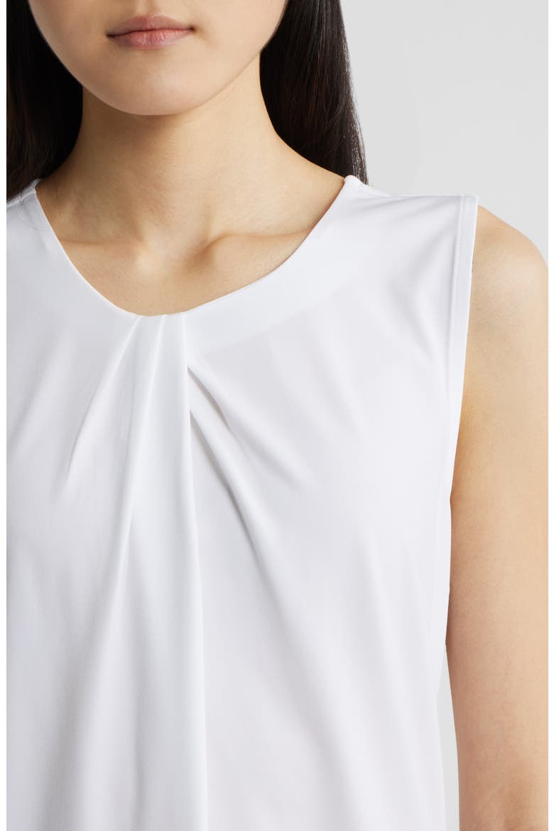 Asymmetric Pleat Neck Sleeveless Top, Alternate, color, CRISP WHITE