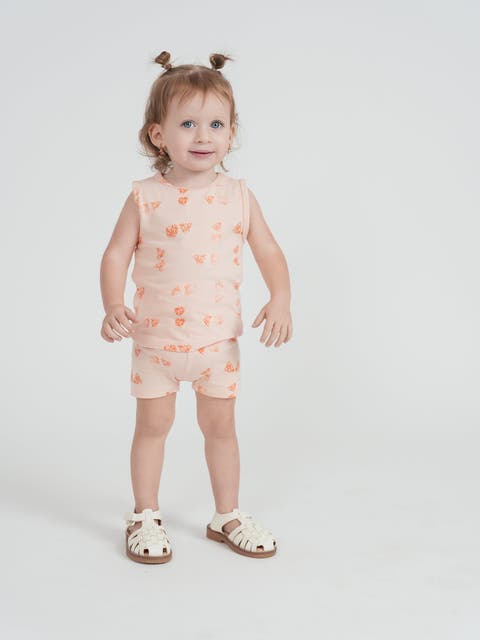 Faded Print Sleeveless Vest and Elastic Waist Shorts 2 Piece Set (Baby)