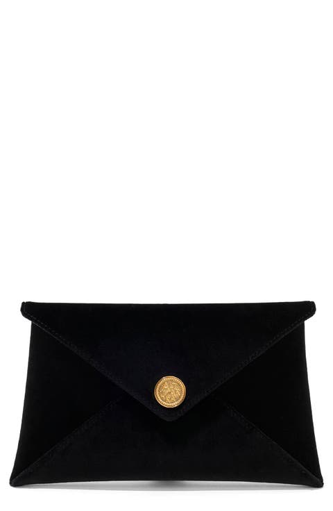 Medallion Velveteen Envelope Clutch