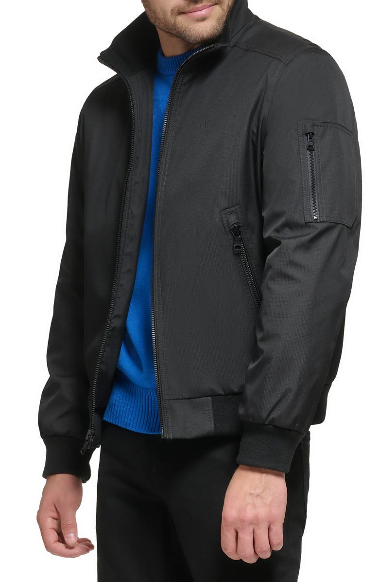 Calvin Klein Classic Water Resistant Bomber Jacket, Alternate, color, Black