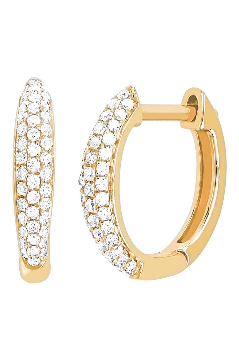 Mini Dome Diamond Huggie Earrings, Main, color, YELLOW GOLD