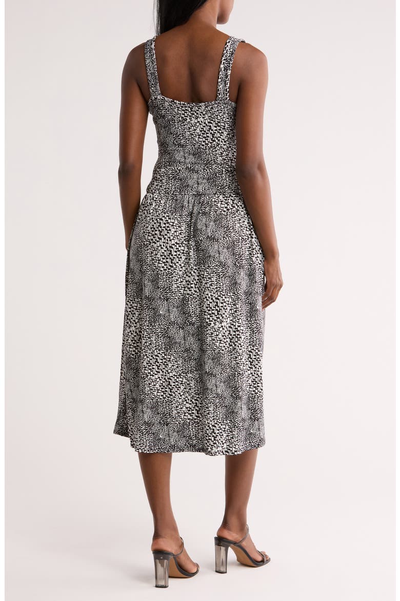 Ruched Midi Dress, Alternate, color, IVORY/ BLACK