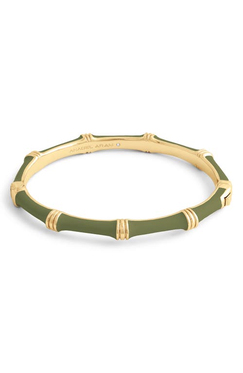 Anabel Aram Jewelry Bamboo Texture Enameled Bangle in Olive Green  product