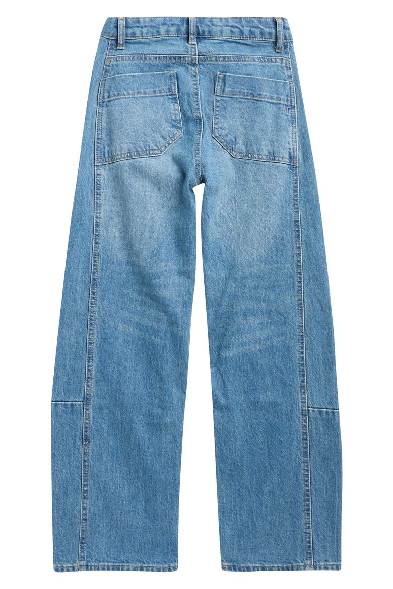 Kids' Barrel Leg Jeans, Alternate, color, BRIGHT VINTAGE INDIGO