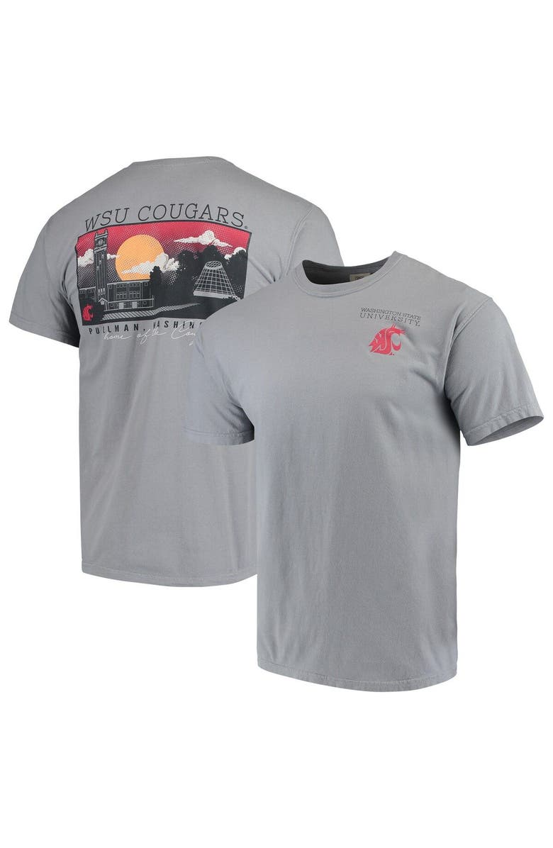 IMAGE ONE Men's Gray Washington State Cougars Team Comfort Colors Campus Scenery T-Shirt, Main, color, Gray