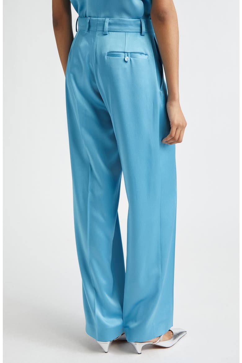 Satin Straight Leg Pants, Alternate, color, STEEL BLUE
