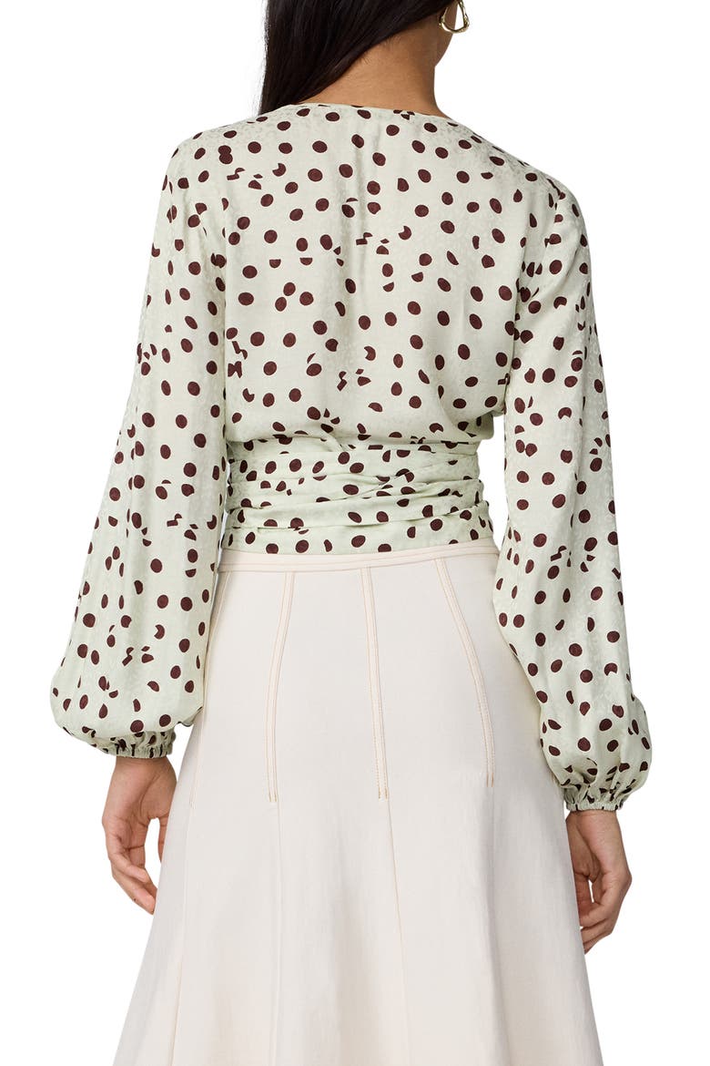 Phoebe Dot Wrap Top, Alternate, color, RIVE DOT V