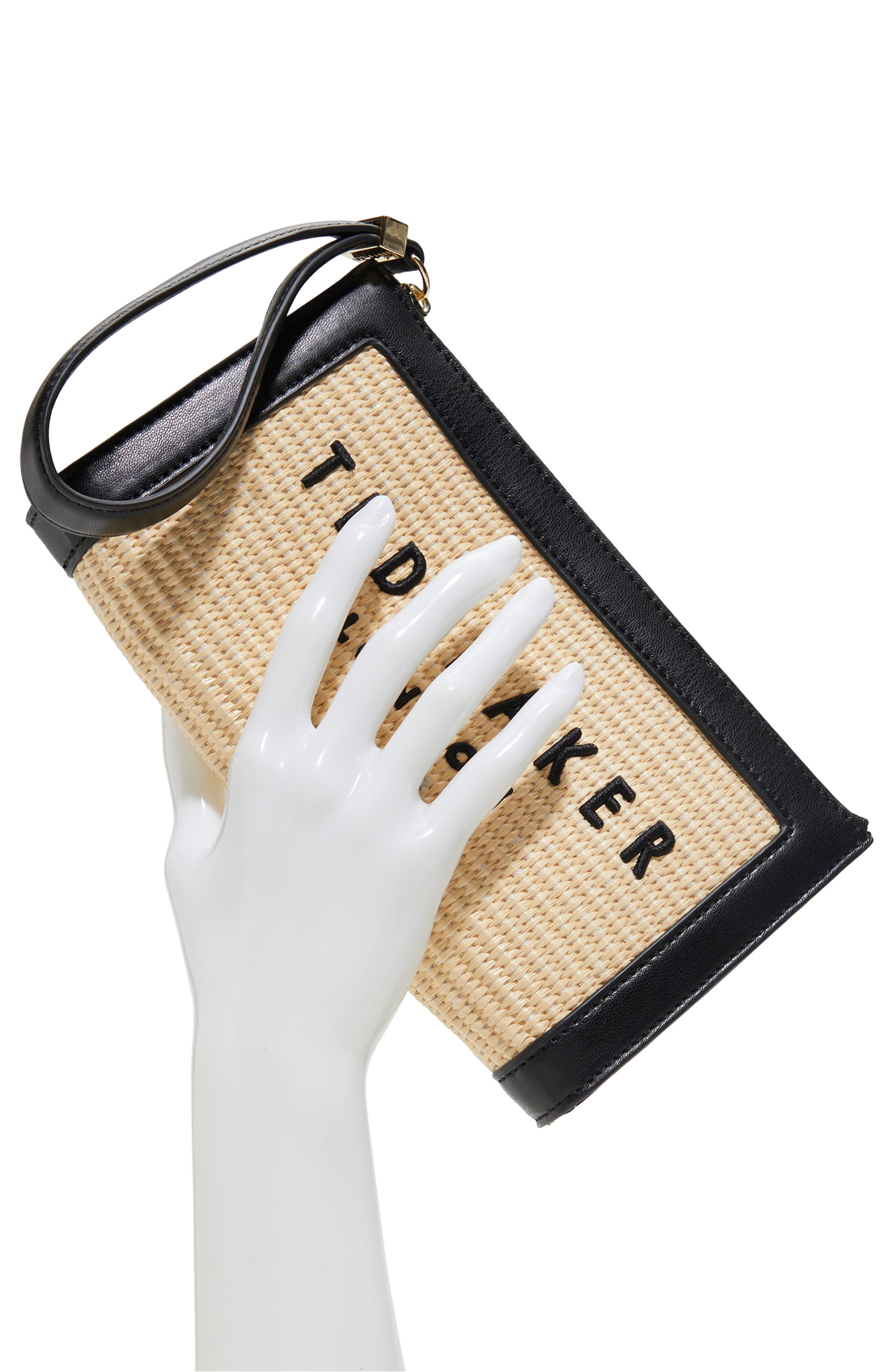 Ted Baker London Naomi Wristlet, Alternate, color, Natural/Black