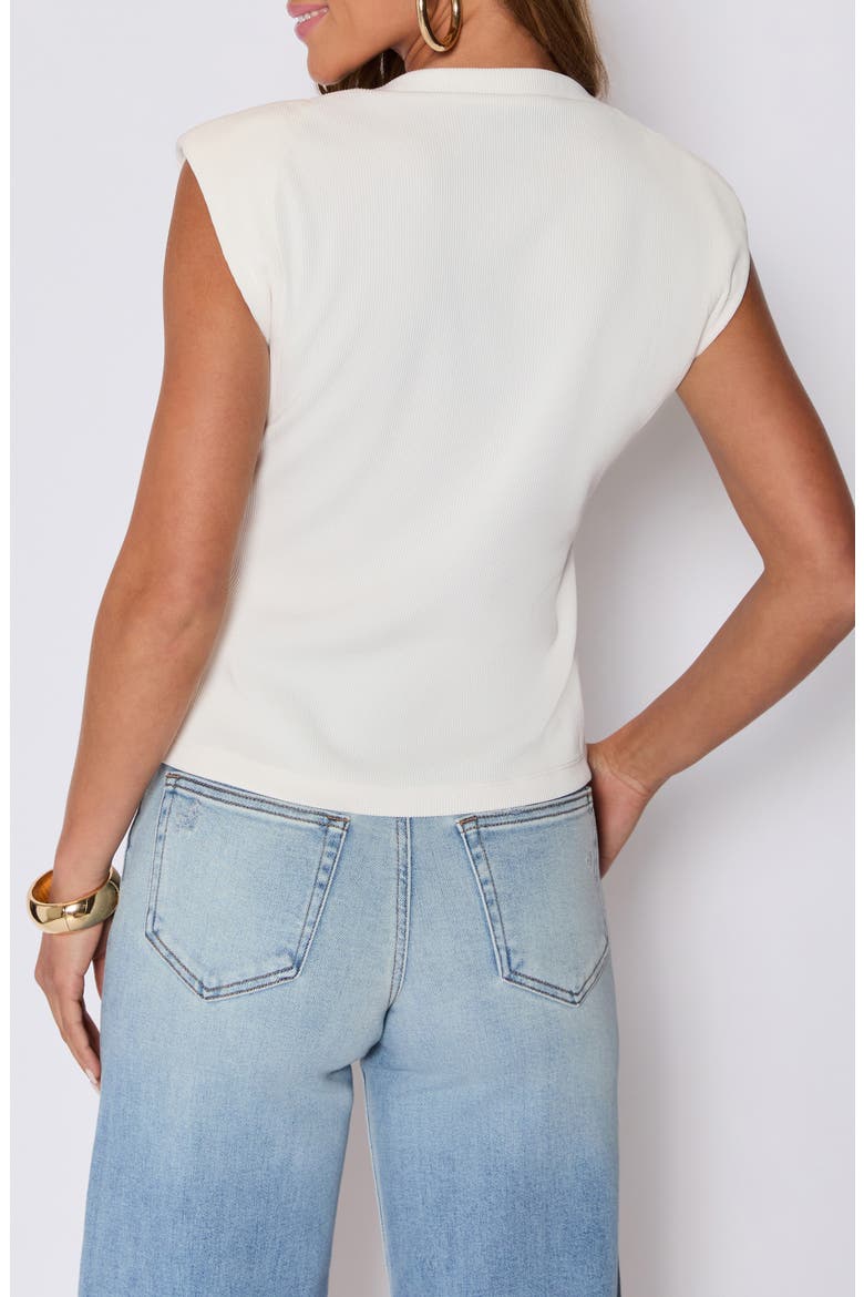 Cory Twist Front Rib Top (Nordstrom Exclusive), Alternate, color, OFF-WHITE